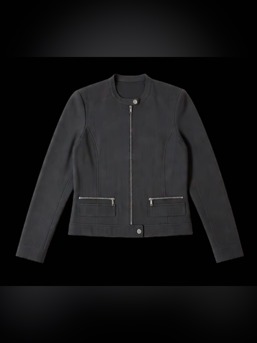Calvin Klein Women's Dark Gray Zip-Front Blazer Jacket
